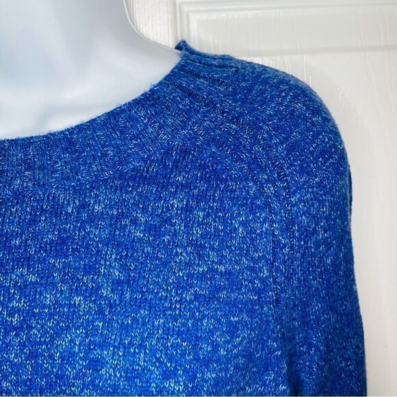 Old Navy Rib Knit Trim Marled Sweater Crew Neck Royal Blue S - Picture 4 of 11